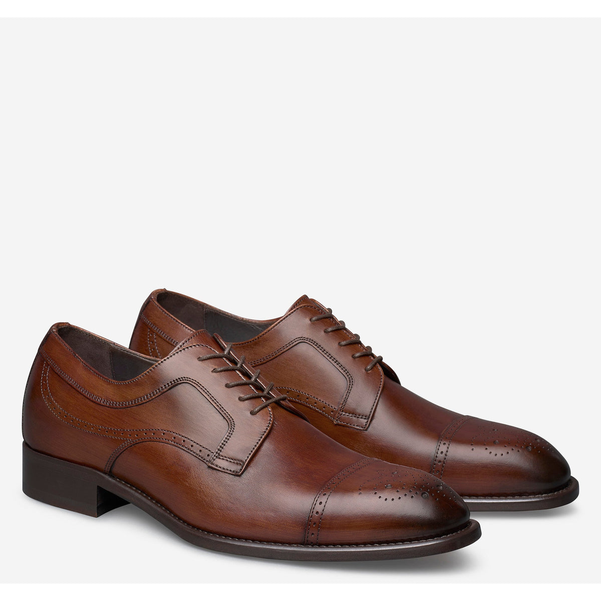 Johnston & Murphy Black Cap-Toe Oxford Dress Shoes Size 6.5D Alden Black Shell Cordovan Cap toe oxford. # 9071 - Sherman  main image 3