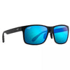 432 - red-sands rectangular - Matte Black/Blue Hawaii Lens
