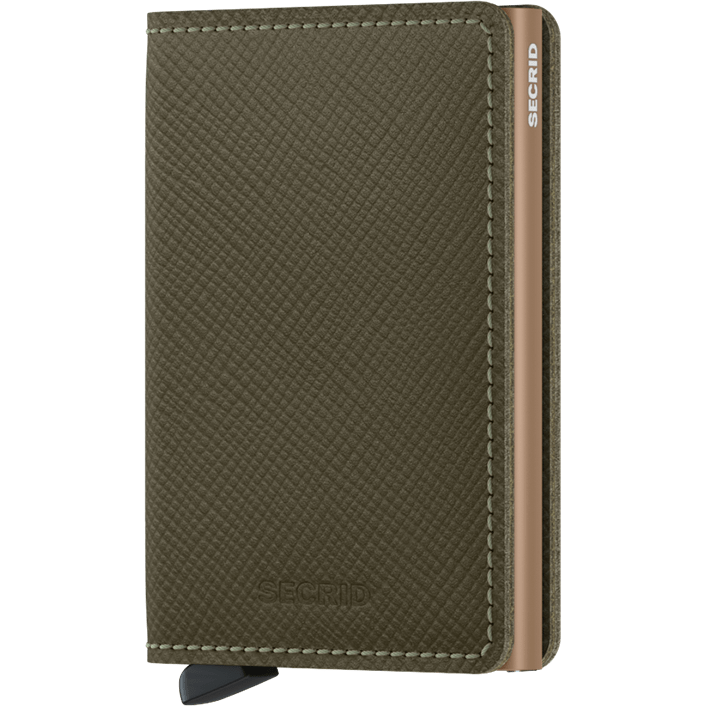Slimwallet (94.95) - Saffiano Olive