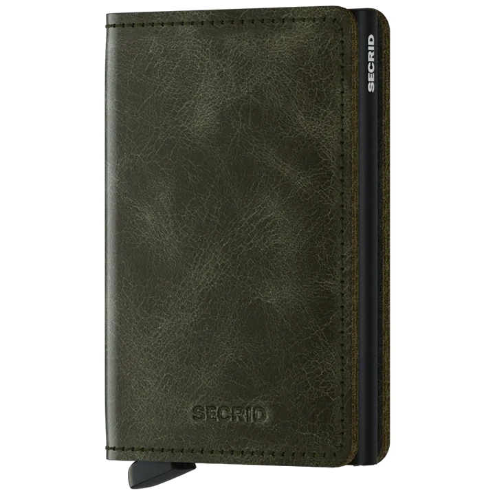 Slimwallet (89.95) - Vintage Olive Black
