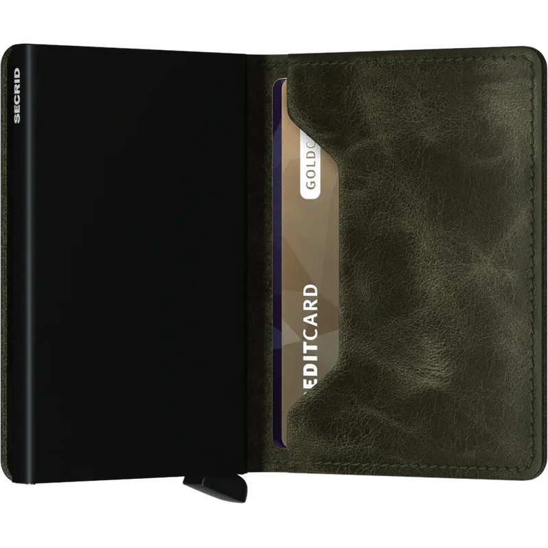Slimwallet (89.95) - Vintage Olive Black
